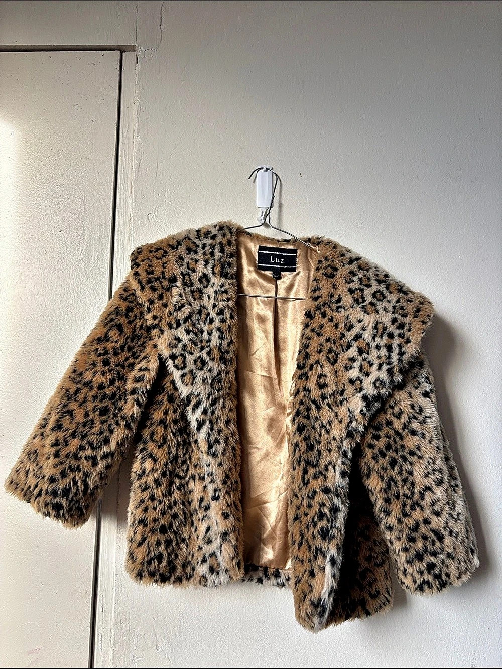 Leopard Print Teddy Jacket Like New